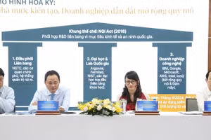 Các đồng chí chủ trì hội thảo.