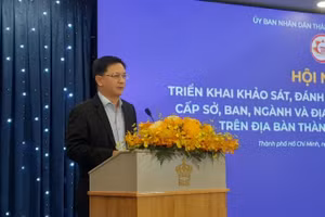 Ông Nguyễn Mạnh Cường, Phó Chủ tịch Ủy ban nhân dân Thành phố Hồ Chí Minh phát biểu tại sự kiện. (Ảnh: CAO TÂN)