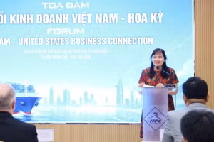 Bà Cao Thị Phi Vân, Phó Giám đốc Trung tâm Xúc tiến thương mại và đầu tư Thành phố Hồ Chí Minh phát biểu tại tọa đàm.