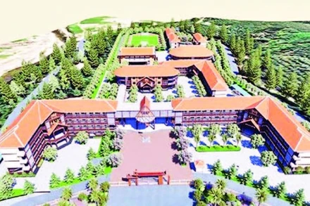 Phối cảnh trường liên cấp bán trú tại A Lưới, thành phố Huế.