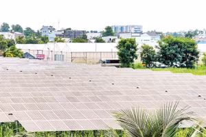 Nhà máy điện năng lượng mặt trời trực thuộc Trường đại học Cửu Long.