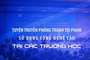 Tuyên truyền phòng tránh tội phạm sử dụng công nghệ cao tại các trường học.