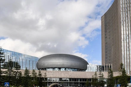 Quang cảnh bên ngoài trụ sở Liên minh châu Phi (AU) tại Addis Ababa, Ethiopia. (Ảnh: THX)