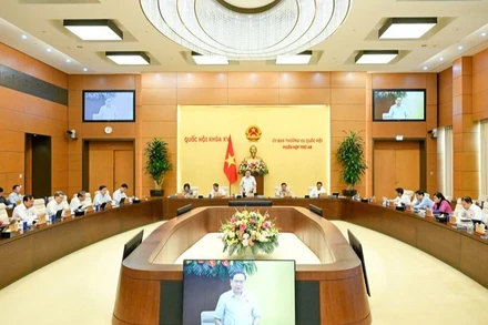 Phiên họp thứ 48 của Ủy ban Thường vụ Quốc hội. (Ảnh minh họa: DUY LINH)