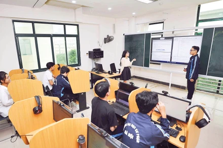 Giờ học của sinh viên Khoa Công nghệ thông tin, Trường đại học Sư phạm Hà Nội. (Ảnh: THANH TÙNG)