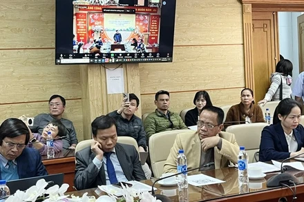 Các đại biểu tham dự hội nghị của Bộ Y tế chiều 22/2 tại Hà Nội.