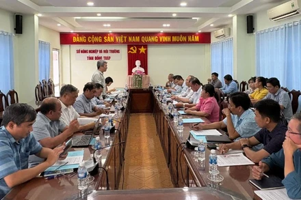 Cục Quản lý và Xây dựng công trình thủy lợi làm việc Sở Nông nghiệp và Môi trường Đồng Tháp.