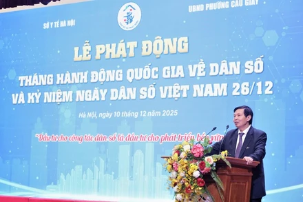 Phó Giám đốc Sở Y tế Trần Văn Chung phát biểu tại lễ phát động.