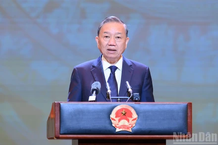 Tổng Bí thư Tô Lâm phát biểu ý kiến chỉ đạo tại Lễ kỷ niệm. (Ảnh: LINH NGUYÊN)