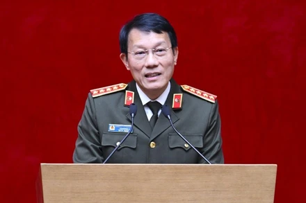 Bộ trưởng Lương Tam Quang phát biểu tại Hội nghị. (Ảnh: bocongan.gov.vn)