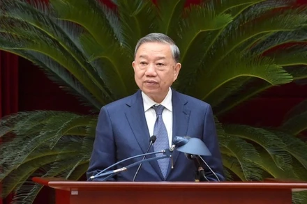 Tổng Bí thư Tô Lâm phát biểu tại hội nghị. (Ảnh ĐĂNG KHOA)