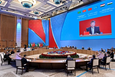 Toàn cảnh Hội nghị thượng đỉnh Trung Quốc-Trung Á lần thứ 2 tại Astana, Kazakhstan. (Ảnh TÂN HOA XÃ)