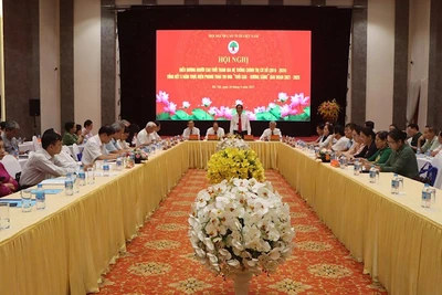 Toàn cảnh Hội nghị biểu dương người cao tuổi tham gia xây dựng hệ thống chính trị cơ sở và tổng kết thực hiện phong trào thi đua "Tuổi cao-Gương sáng".