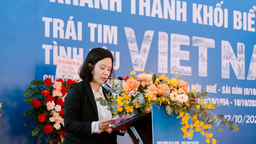 Phó Giám đốc Sở Văn hóa và Thể thao Hà Nội Lê Thị Ánh Mai phát biểu tại sự kiện.