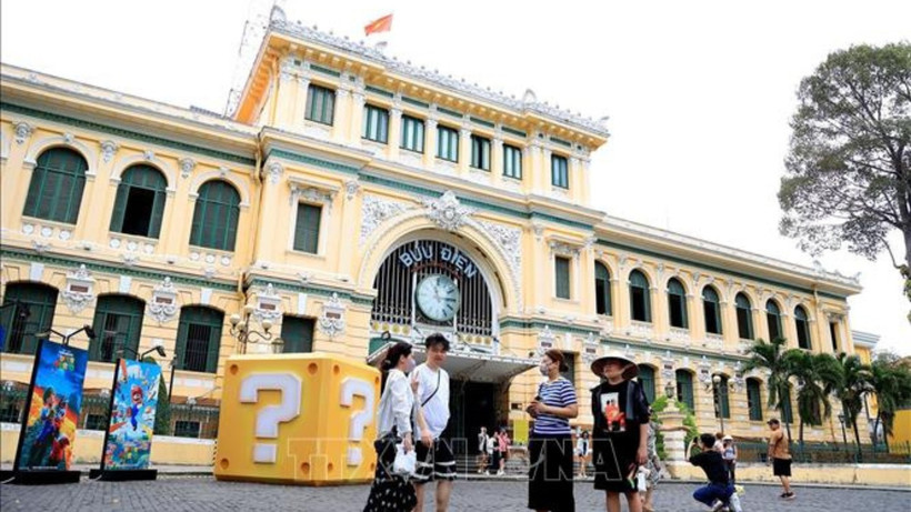 Bưu điện Trung tâm, công trình kiến trúc độc đáo ở trung tâm TP Hồ Chí Minh. (Ảnh: TTXVN)