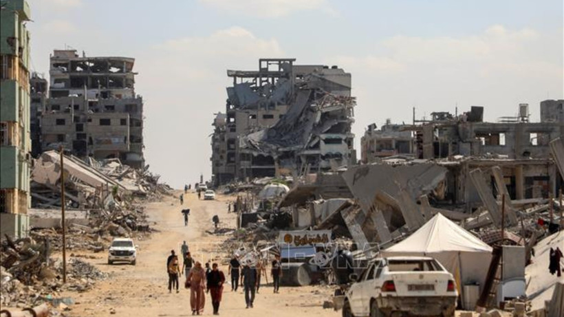 Cảnh tàn phá do xung đột tại Gaza. (Ảnh: THX/TTXVN)