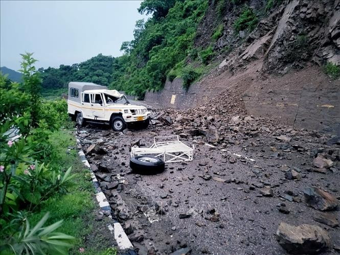 Hiện trường một vụ lở đất ở Solan, bang Himachal Pradesh, Ấn Độ. (Ảnh tư liệu: TTXVN)
