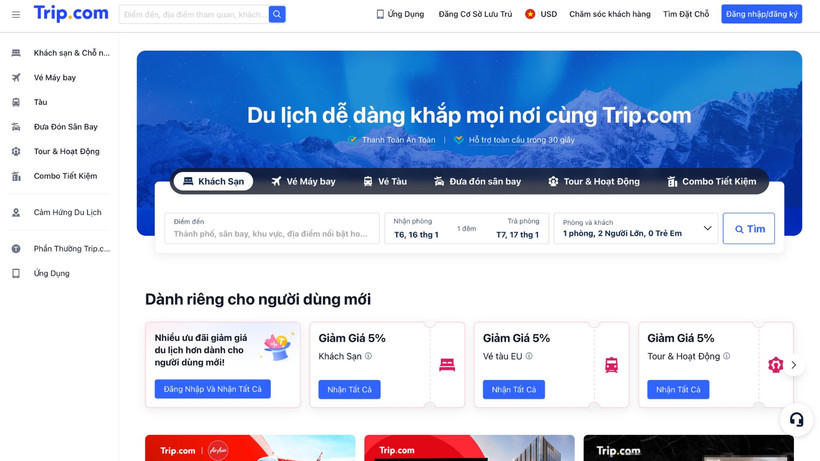Trip.com bị điều tra trước nghi ngờ có các hành vi lạm dụng vị thế thống lĩnh thị trường để cạnh tranh không lành mạnh. (Ảnh chụp màn hình)