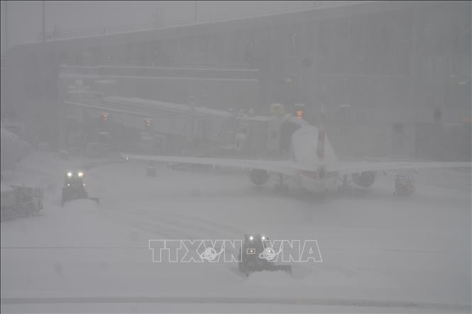 Tuyết rơi dày tại New York, Mỹ. (Ảnh: THX/TTXVN)