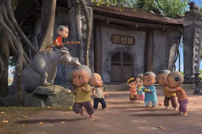 Cảnh trong phim hoạt hình "Trạng Quỳnh Nhí: Truyền thuyết Kim Ngưu".