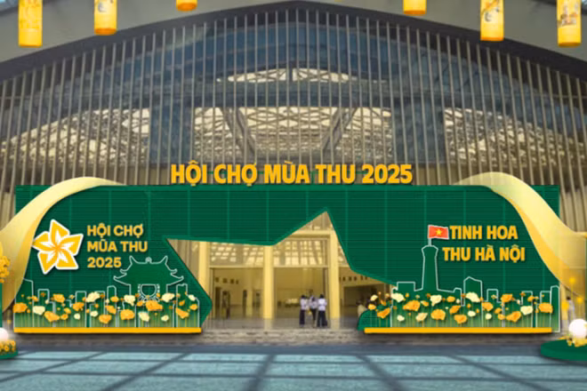 Cổng Hội chợ Mùa thu 2025. (Ảnh: Vneconomy.vn)