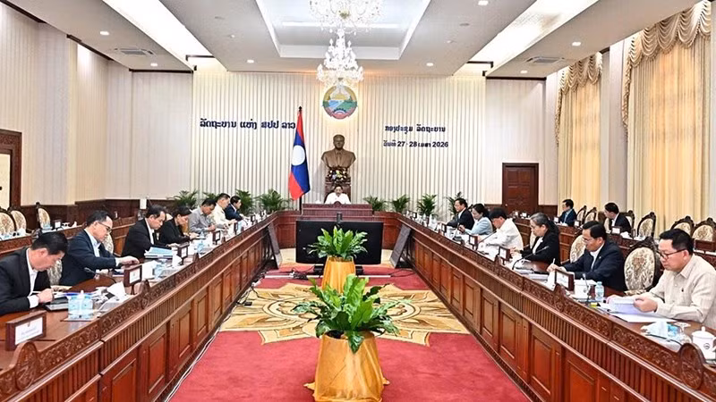 Chính phủ Lào họp phiên thường kỳ tháng 4/2026. (Ảnh: Cộng tác viên)