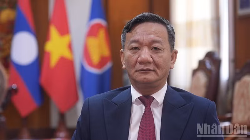 Đại sứ Việt Nam tại Lào Nguyễn Minh Tâm. (Ảnh: DUY TOÀN)