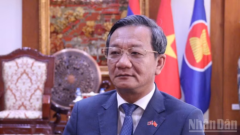 Đại sứ Việt Nam tại Lào Nguyễn Minh Tâm. (Ảnh: DUY TOÀN)