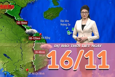 [Video] Dự báo thời tiết ngày 16/11/2025: Mưa gia tăng ở Trung Bộ và Nam Bộ