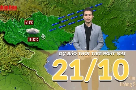 [Video] Dự báo thời tiết đêm nay và ngày mai 21/10/2025: Không khí lạnh đầu mùa tăng cường xuống miền Bắc