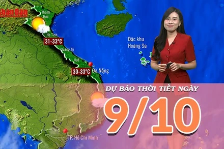 [Video] Dự báo thời tiết ngày 9/10/2025: Thời tiết ở Bắc Bộ và Bắc Trung Bộ chuyển tạnh ráo