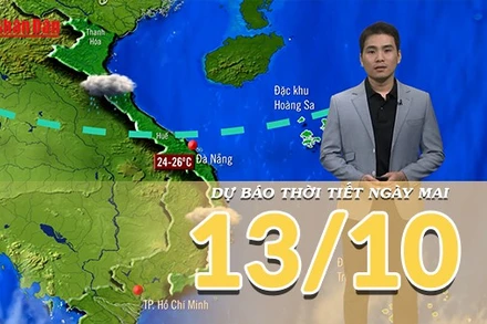 [Video] Dự báo thời tiết đêm nay và ngày mai 13/10/2025: Mưa dông cuối ngày tiếp diễn ở Trung Bộ và Nam Bộ 