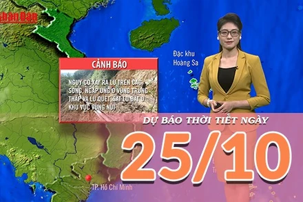 [Video] Dự báo thời tiết ngày 25/10/2025: Cảnh báo nguy cơ lũ lụt, ngập úng do mưa lớn kéo dài ở Trung Bộ