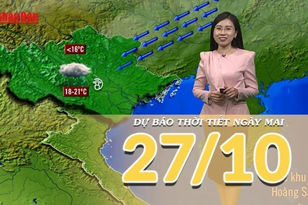 [Video] Dự báo thời tiết đêm nay và ngày mai 27/10/2025: Không khí lạnh tăng cường