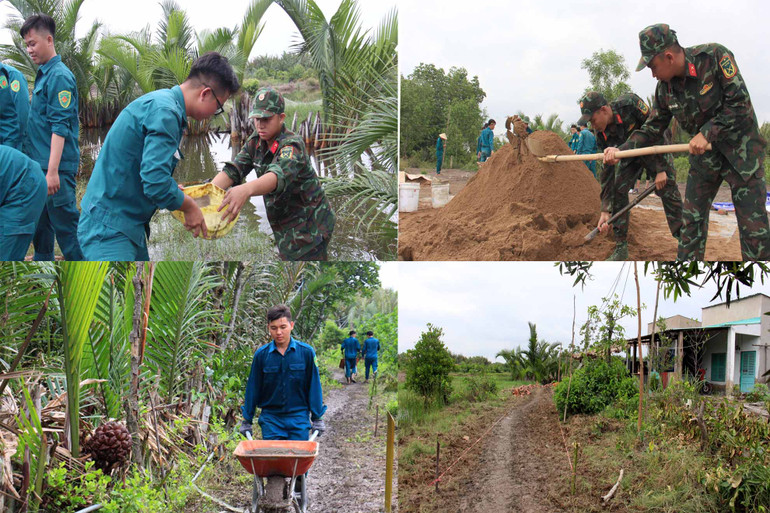 Đội tình nguyện "Hành quân xanh" có mặt mọi địa phương nhận được tình cảm yêu mến của ngườtrên i dân.