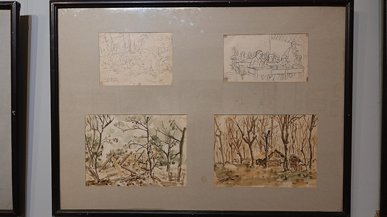 Tác phẩm ký họa của họa sĩ Trang Phượng. (Ảnh: MẠNH HẢO)