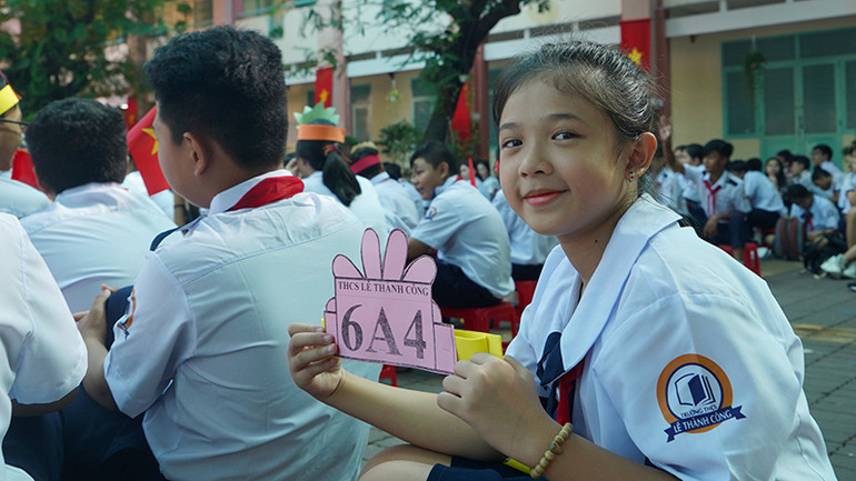 Niềm vui khi được vào lớp 6 với các bạn.