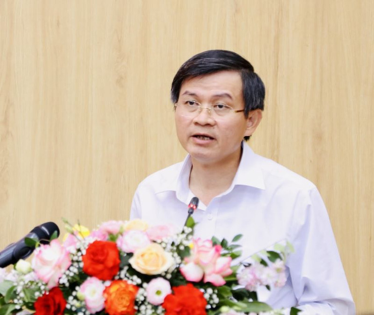 Đồng chí Đoàn Minh Huấn, Ủy viên Trung ương Đảng, Bí thư Tỉnh ủy Ninh Bình kết luận hội nghị. (Ảnh: Đức Lam)