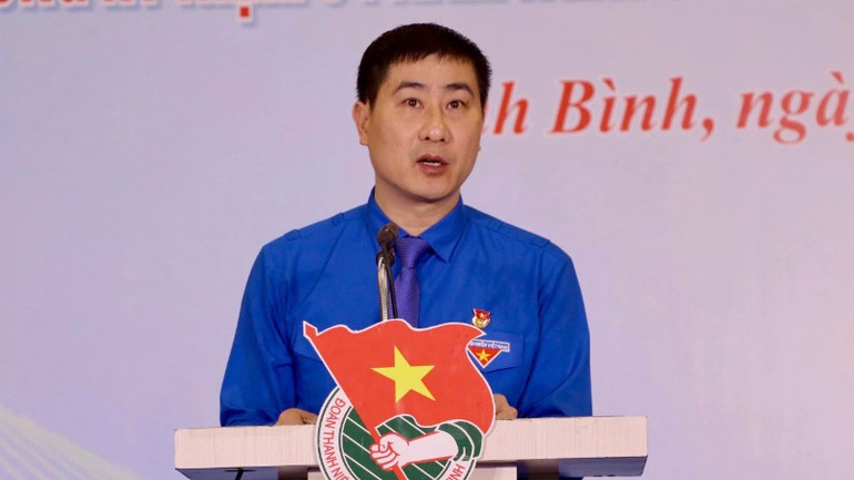 Đồng chí Trịnh Như Lâm, Bí thư Tỉnh đoàn Ninh Bình phát biểu tại chương trình.