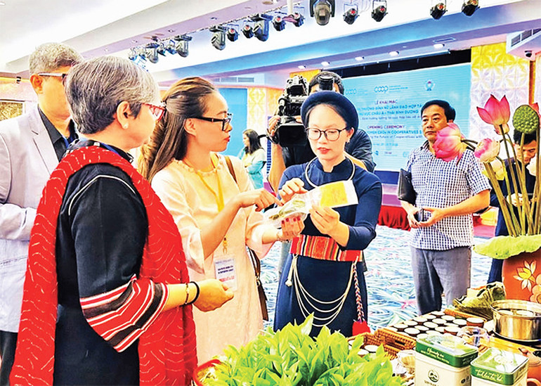 Sản phẩm Trà ướp sen của Hợp tác xã trà Sơn Dung (phường Đồng Quang, TP Thái Nguyên) là 1 trong 22 sản phẩm nông nghiệp tiêu biểu của tỉnh năm 2024. (Ảnh LƯU PHƯỢNG)