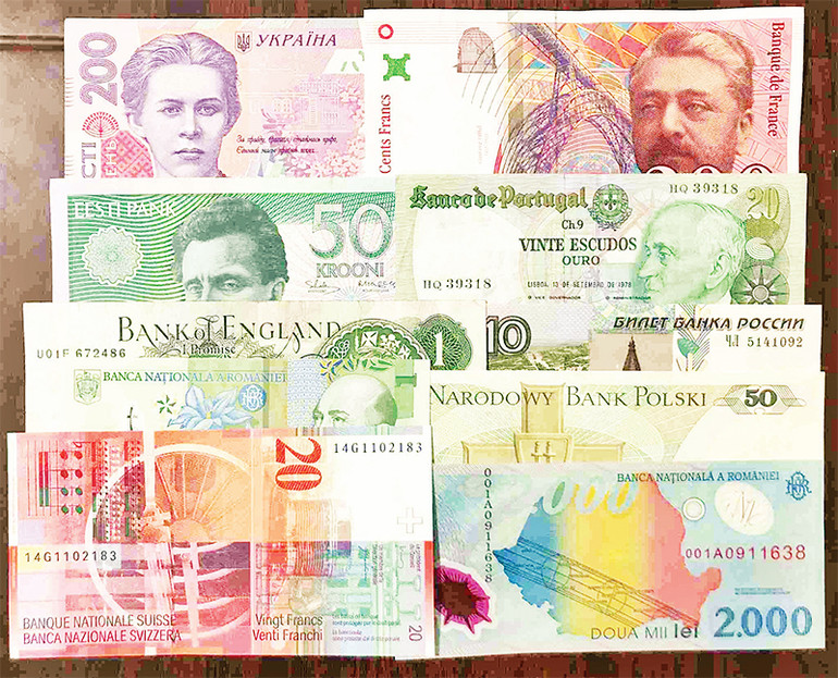 Tiền của khu vực châu Âu có hình thức bắt mắt.