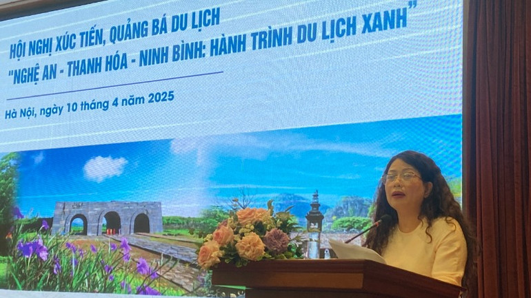 Bà Vương Thị Hải Yến, Giám đốc Sở Văn hóa, Thể thao và Du lịch Thanh Hóa phát biểu tại hội nghị. Bà Vương Thị Hải Yến, Giám đốc Sở Văn hóa, Thể thao và Du lịch Thanh Hóa phát biểu tại hội nghị.