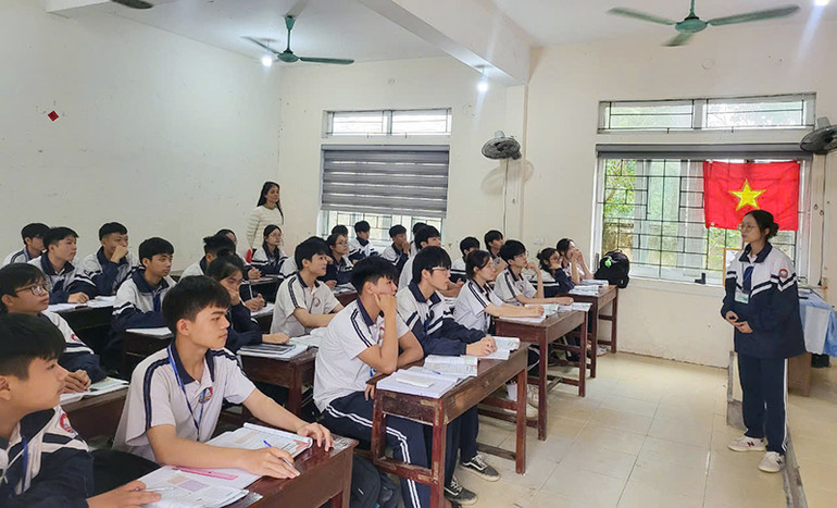 Giờ học tại Trường THPT Nghi Xuân (Hà Tĩnh).