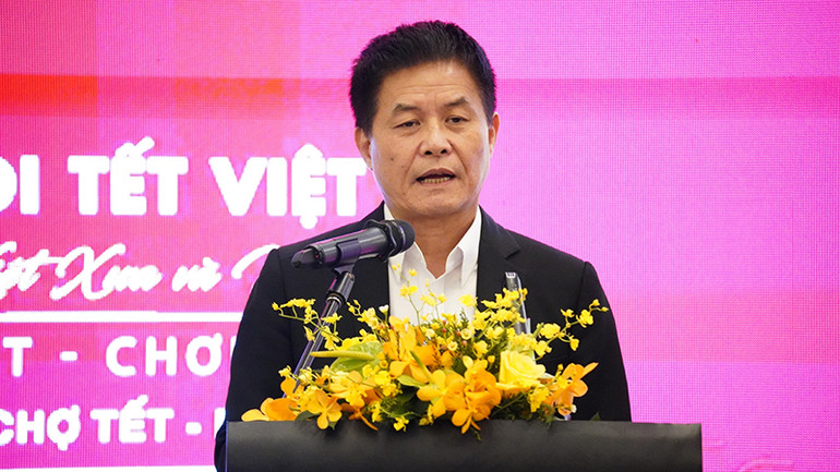 Ông Nguyễn Quốc Kỳ, Chủ tịch Hiệp hội Văn hóa ẩm thực Việt Nam phát biểu tại buổi họp báo.