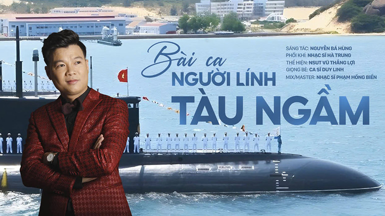 Nghệ sĩ Ưu tú Vũ Thắng Lợi thể hiện ca khúc "Bài ca người lính tàu ngầm" của nhạc sĩ Nguyễn Bá Hùng. (Ảnh nhân vật cung cấp) Nghệ sĩ Ưu tú Vũ Thắng Lợi thể hiện ca khúc "Bài ca người lính tàu ngầm" của nhạc sĩ Nguyễn Bá Hùng. (Ảnh nhân vật cung cấp)