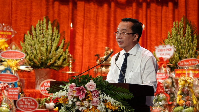 Giám đốc Sở Văn hóa và Thể thao Thành phố Hồ Chí Minh Trần Thế Thuận phát biểu tại chương trình.