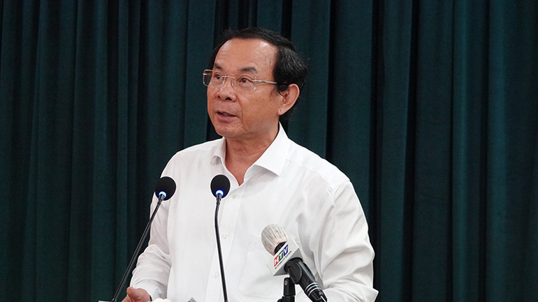 Đồng chí Nguyễn Văn Nên, Bí thư Thành ủy Thành phố Hồ Chí Minh phát biểu kết luận hội thảo.