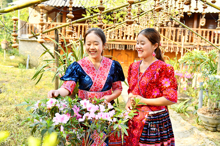 Người dân bản Lao Chải 1 đã tự tạo ra một không gian sống lý tưởng cho cộng đồng dân cư của chính mình. (Ảnh NGUYỄN ĐĂNG)