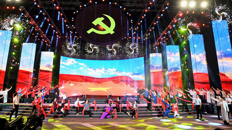 Một tiết mục trong chương trình. (Ảnh QUỐC THANH)