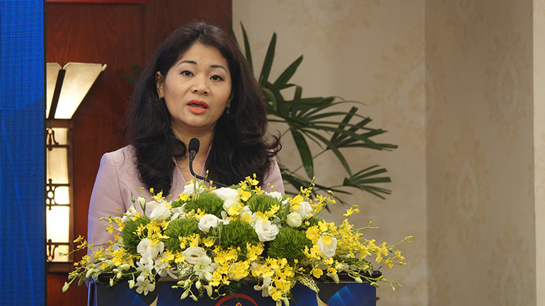 Tiến sĩ Nguyễn Phương Hòa, Cục trưởng Cục Hợp tác quốc tế, Bộ Văn hóa, Thể thao và Du lịch phát biểu tại tọa đàm.